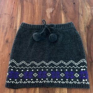 Chic Knit Skirt for Girlswith Purple and Gray Design